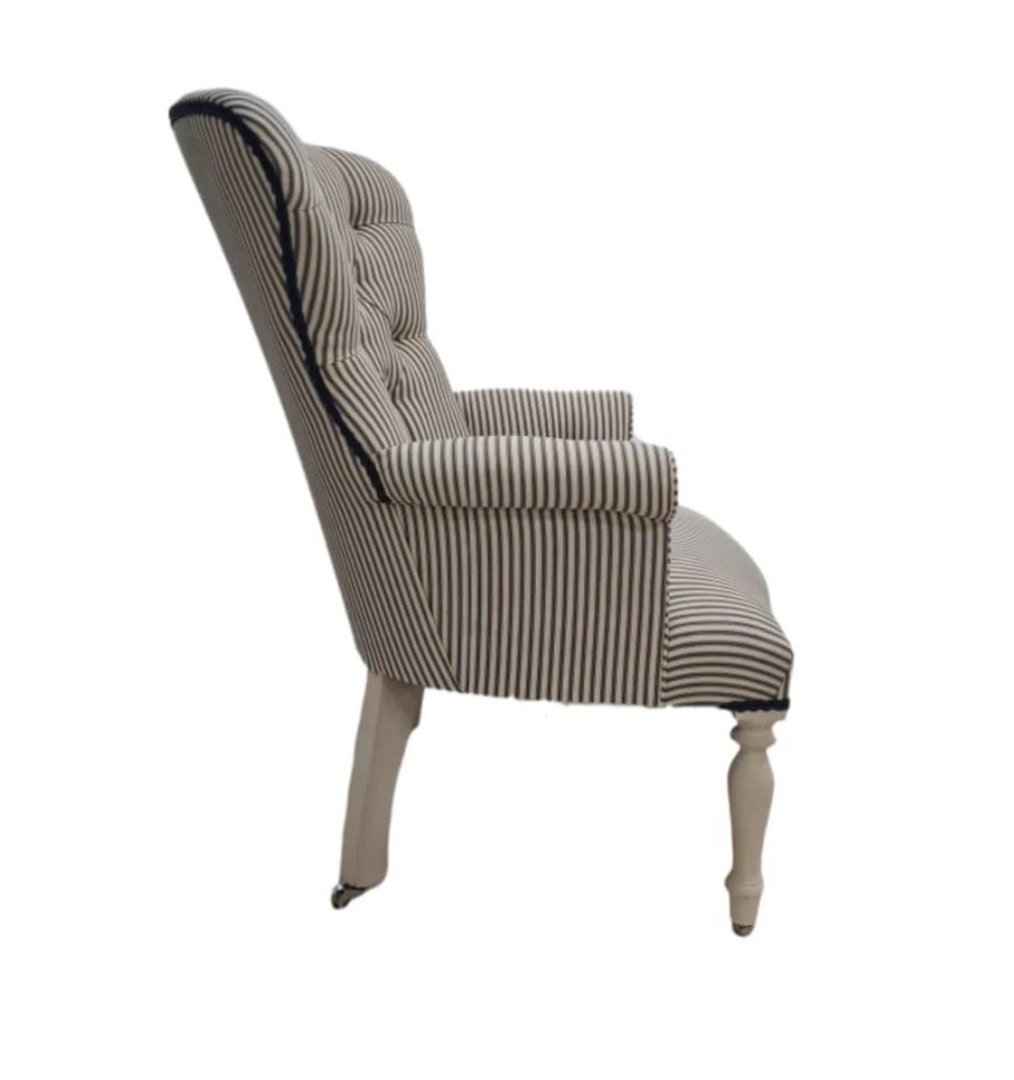 Blue and White Ticking Stripe Chair