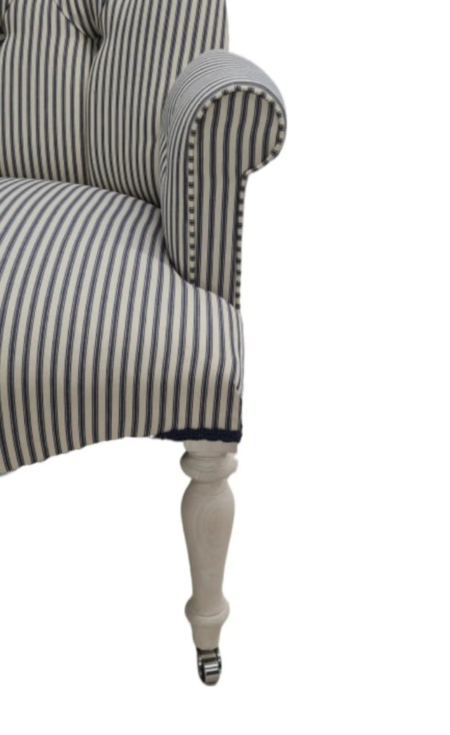 Blue and White Ticking Stripe Chair