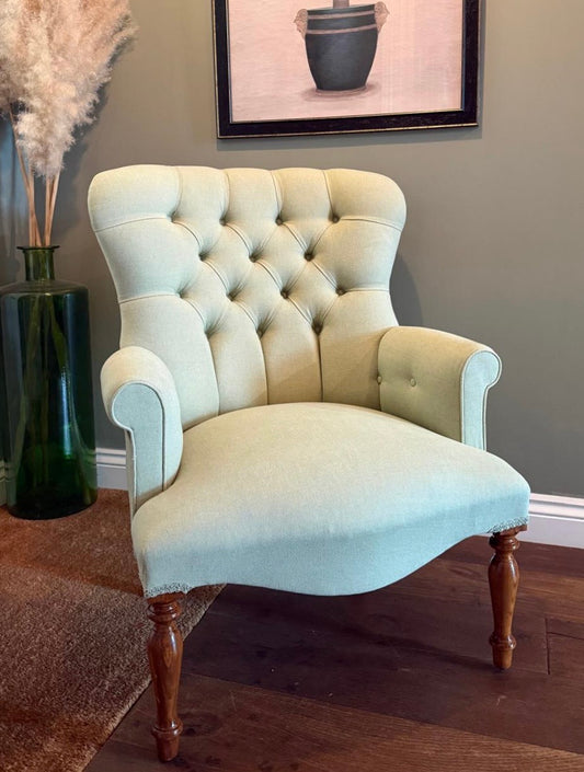 Shani Olive Linen Armchair