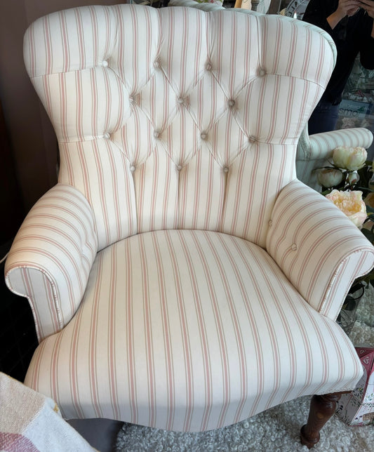 Malika Blush Stripe Armchair