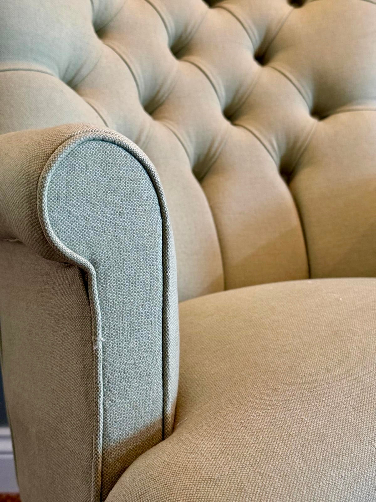 Shani Olive Linen Armchair