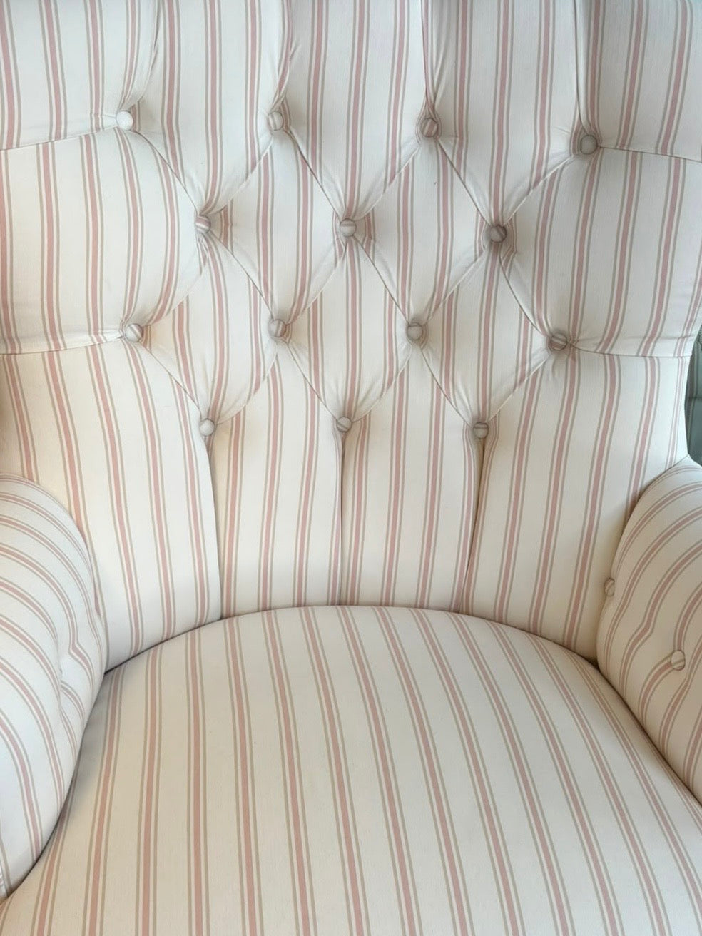Malika Blush Stripe Armchair