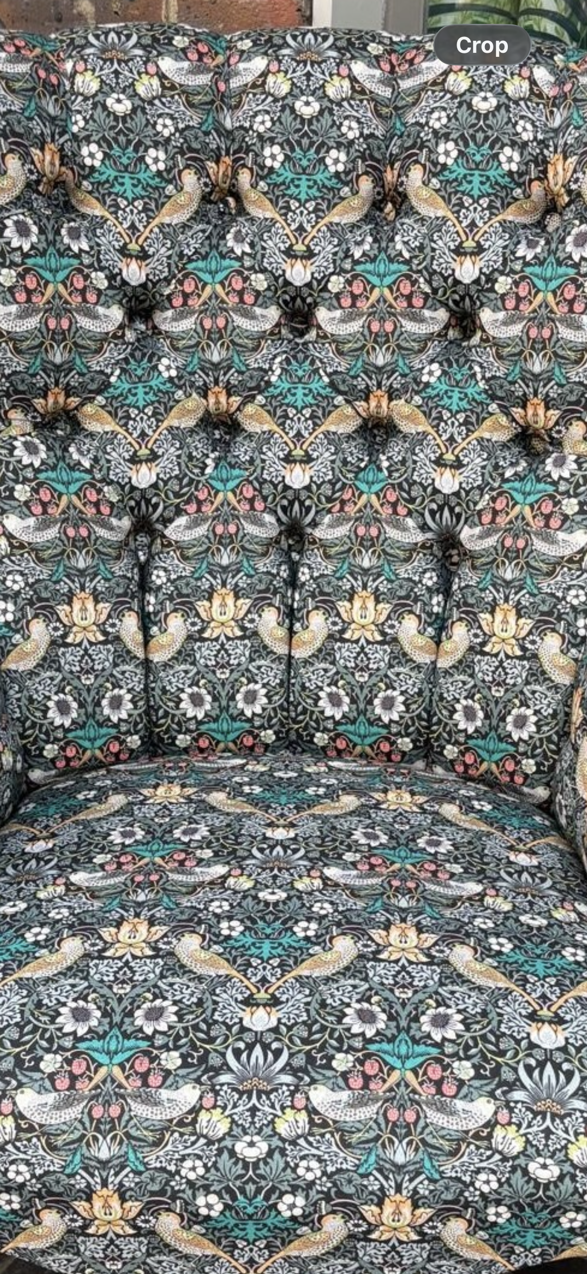 Dark Strawberry Thief-William Morris Armchair