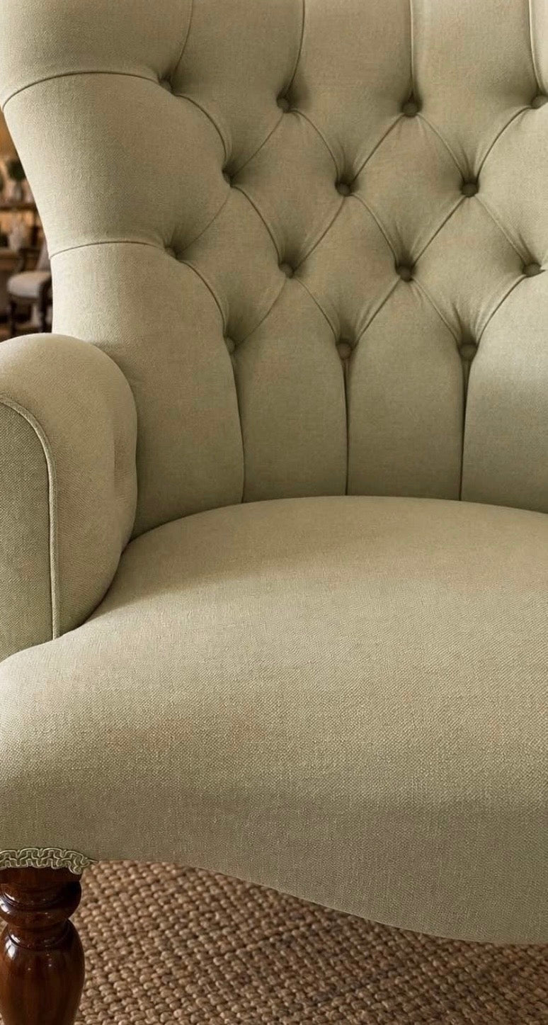 Shani Olive Linen Armchair