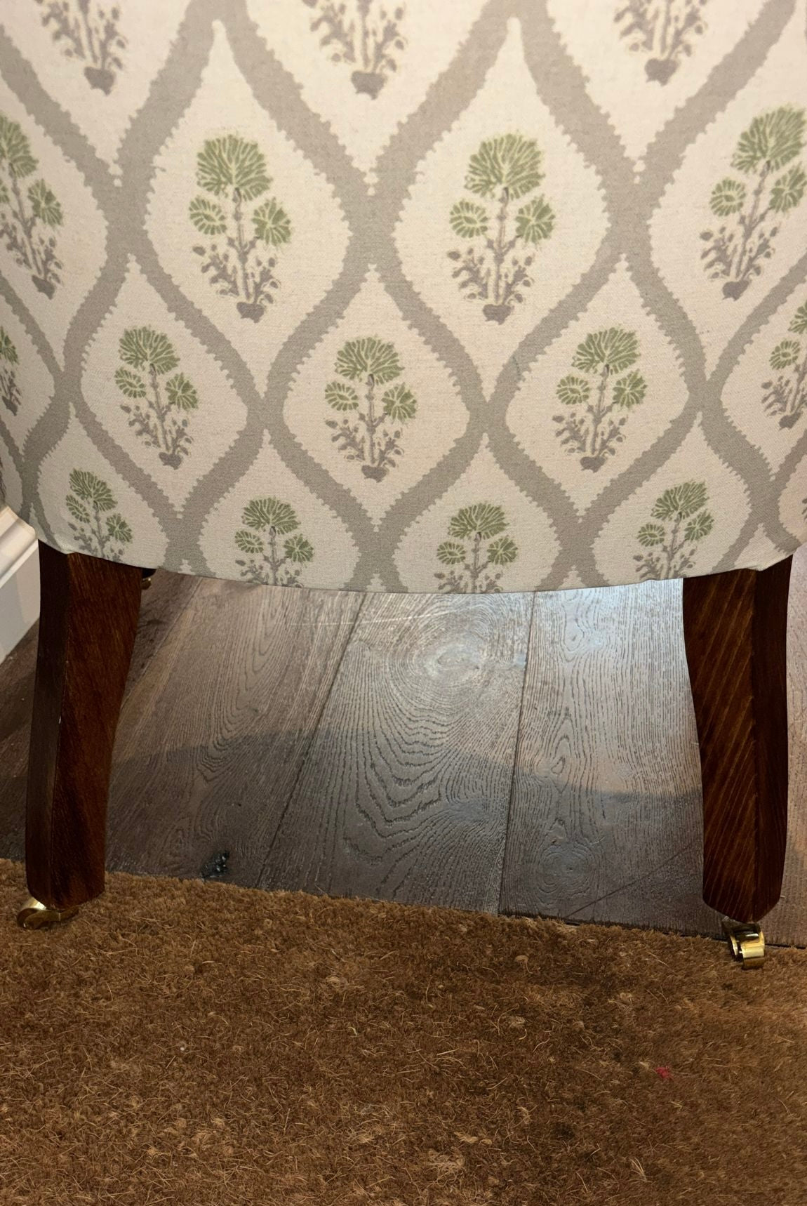 Green/Grey Flower Print Armchair