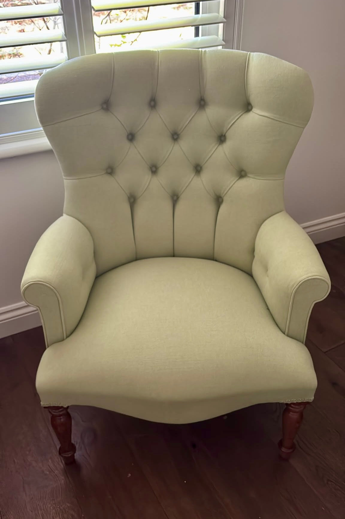 Shani Olive Linen Armchair