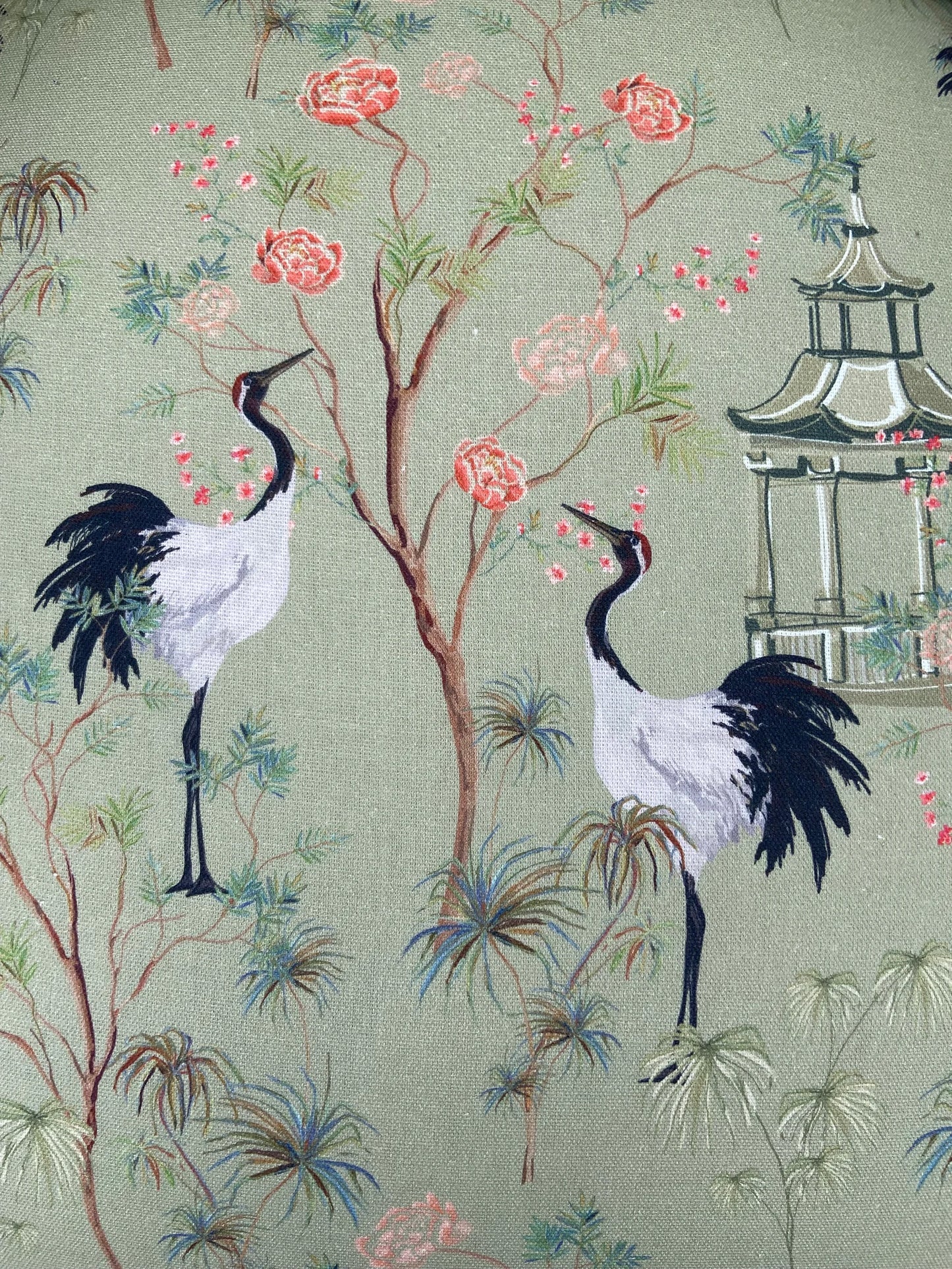 Green printed stork Armchair