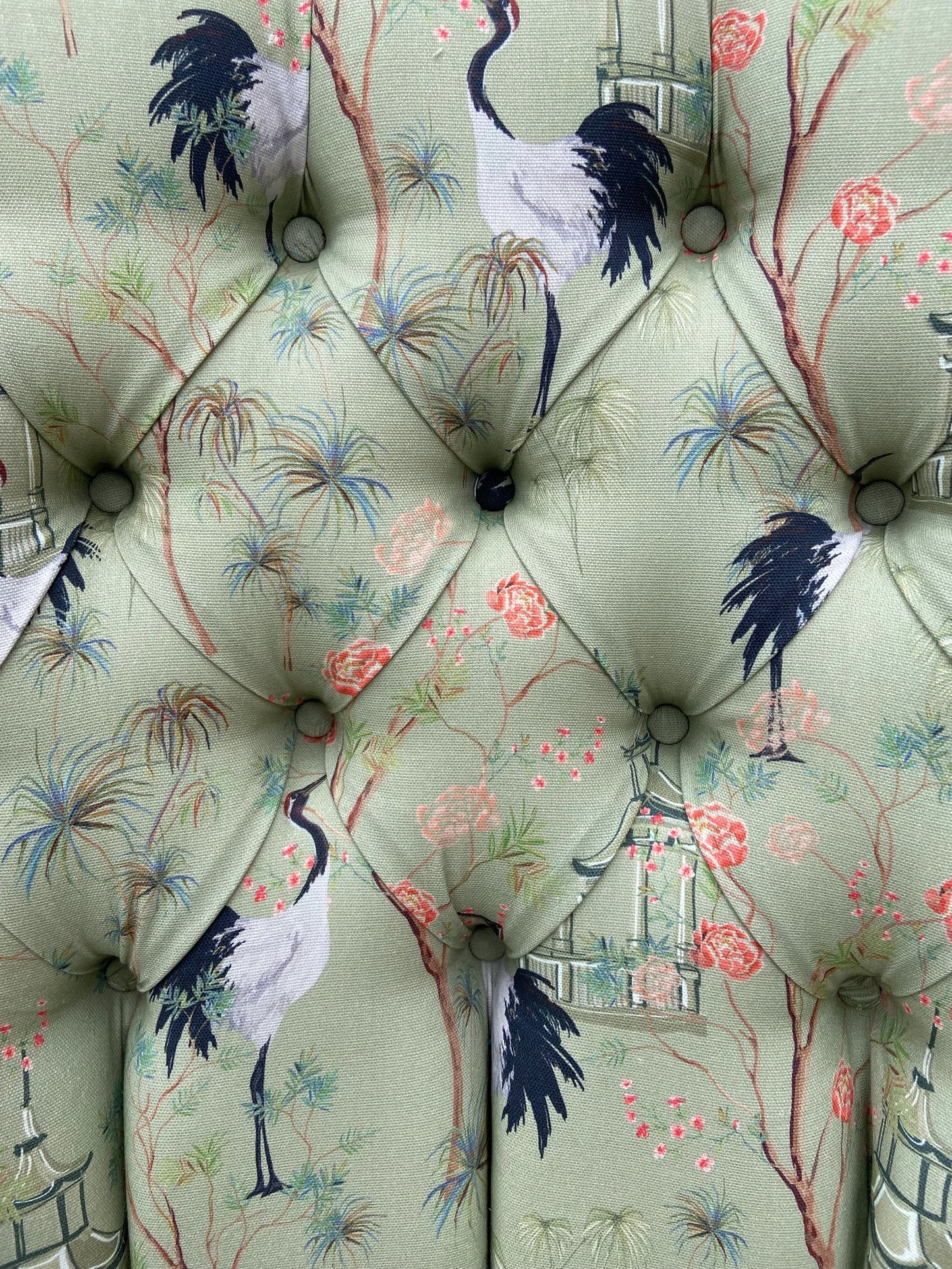 Green printed stork Armchair