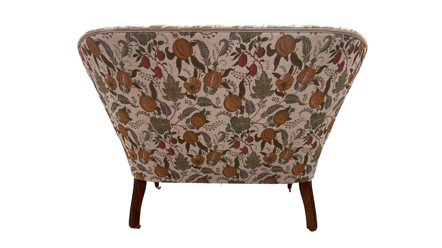 Printed fruit leaves- William Morris Two- seater Armchair