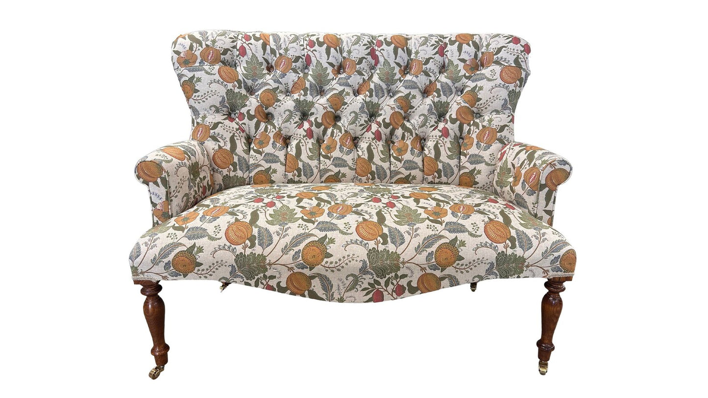 Printed fruit leaves- William Morris Two- seater Armchair