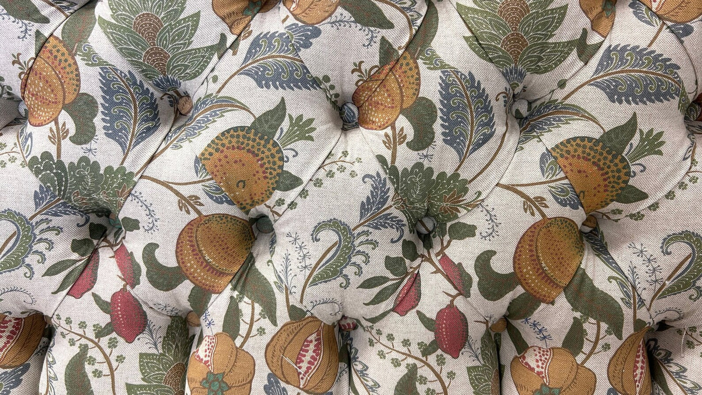 Printed fruit leaves- William Morris Two- seater Armchair