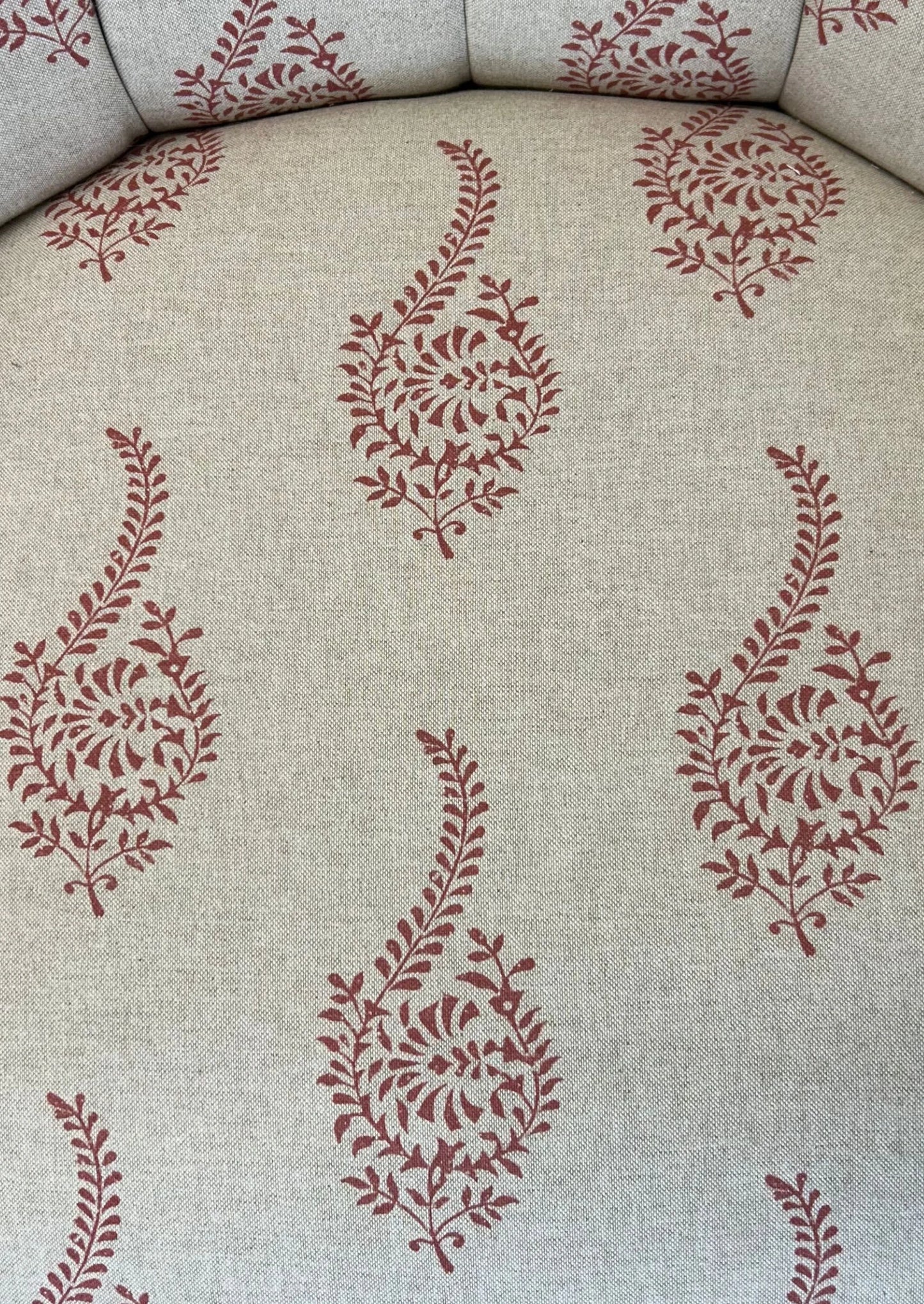 Rust Red/Red Paisley Design