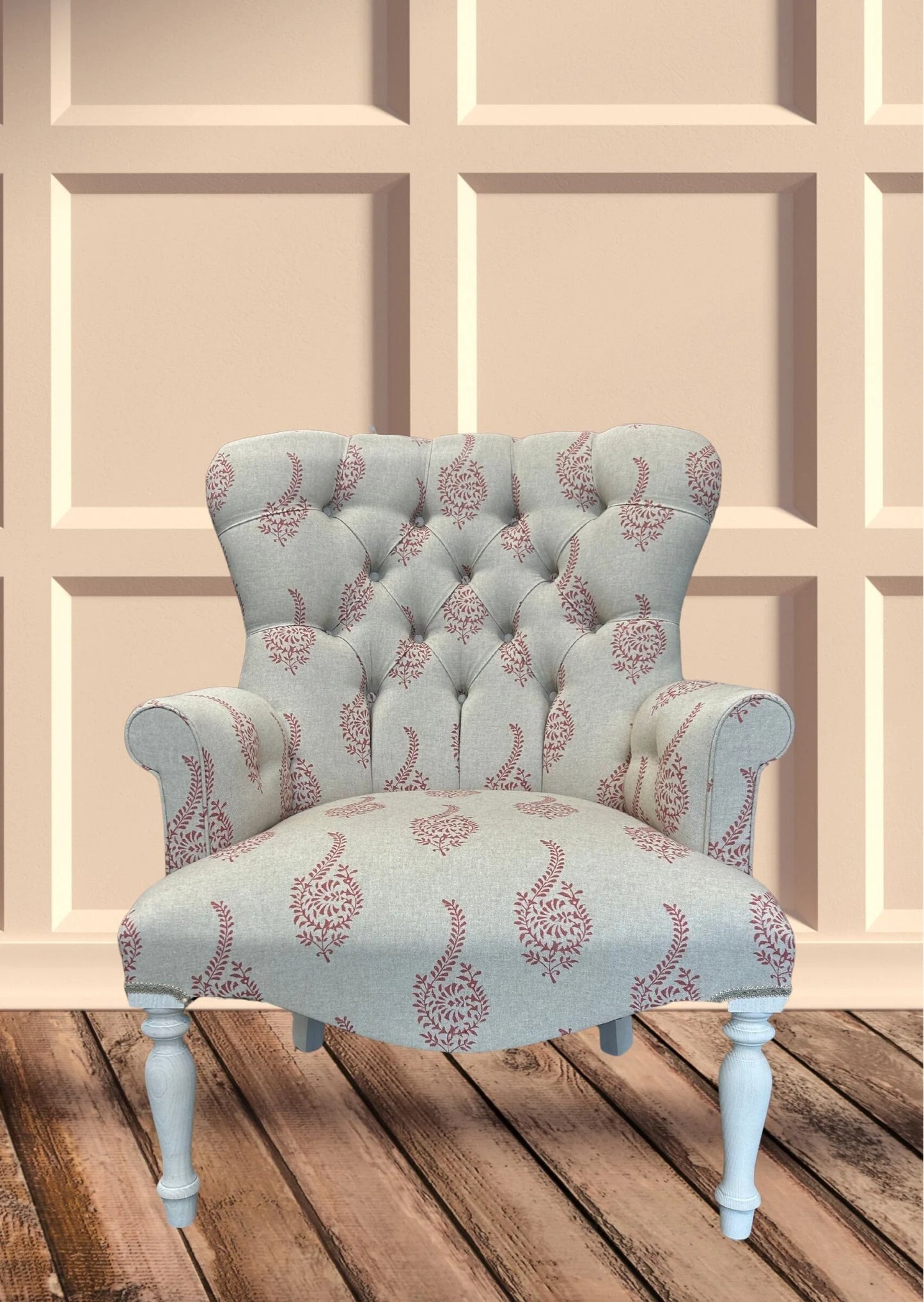 Rust Red/Red Paisley Design
