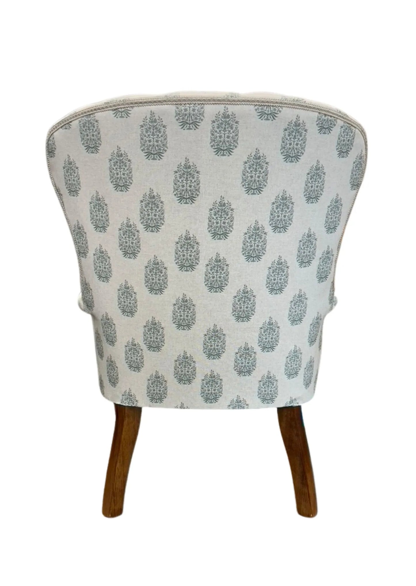 Duck Egg Floral Linen Armchair